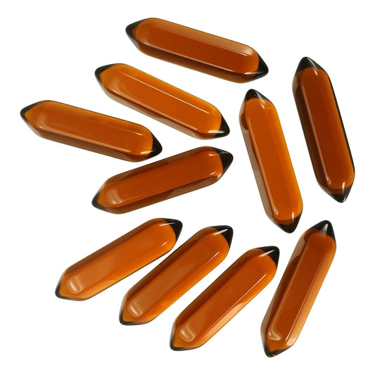 MECCANIXITY 10 Pack Tea Quartz Crystals, Polished Crystals Bulk Hexagonal Shaped Meditation Gemstone for Jewelry Making Energy Balance Accessories Gifts