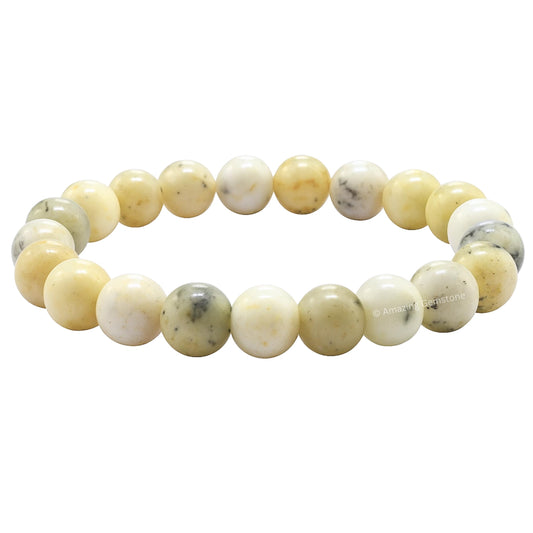 Amazing Gemstone Crystal Bracelet for Women Men's Gifts - Protection Healing Crystal Bracelet - 8mm Gemstone Beaded Stretchable Bracelet Pulseras Para Hombres Mujer Stocking Stuffers Mothers Day Gift (Dendrite Opal)