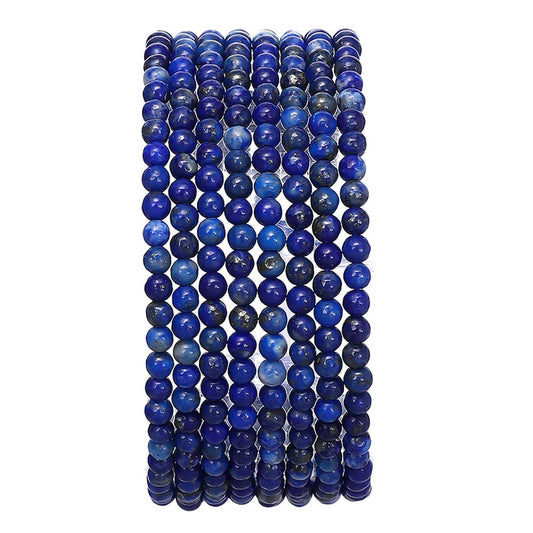 BEADIA Natural Lapis Lazuli Stone Round Loose Semi Gemstone Beads for Jewelry Making 3-3.5mm 38cm/Strand