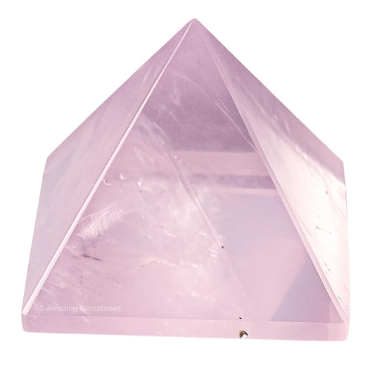 Amazing Gemstone Star Rose Quartz Pyramid Crystal Healing Stones - 1" Great Pyramid Figurine of Natural Stone Pyramid for Meditation, Reiki, Chakra Balancing and Crystal Pyramids Grid
