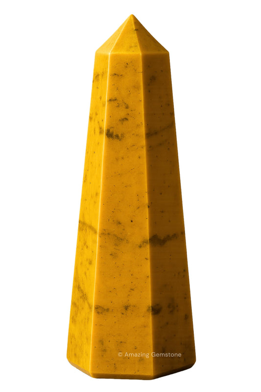 Amazing Gemstone Yellow Jasper Crystal Towers - Natural Healing Crystal Point Obelisk for Reiki Healing and Crystal Grid (3" to 4" INCH)