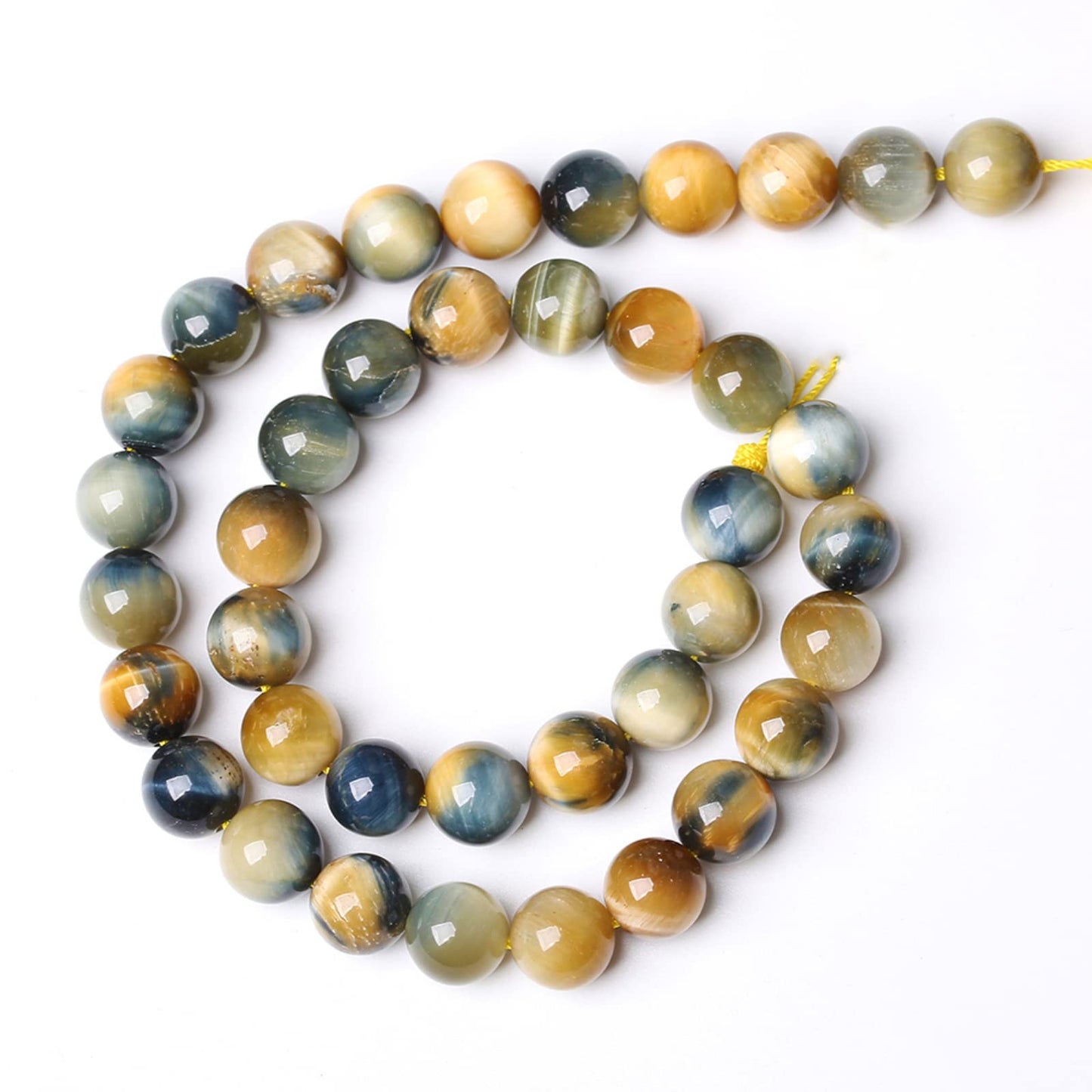 6mm 60PCS Natural Stone Dreamlike Blue Tiger Eye Beads for Jewelry Making DIY Bracelet