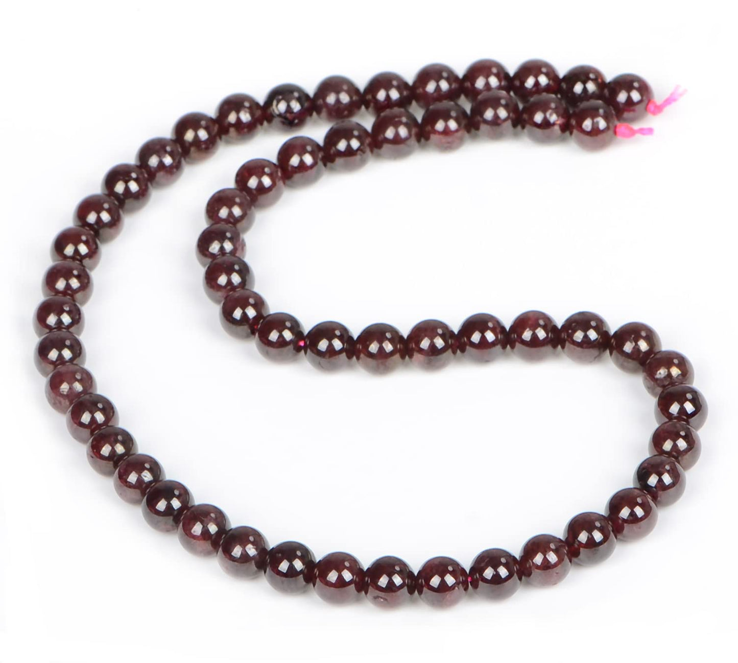 AD Beads Natural Gemstone Round Loose Beads 15" for Bracelet Necklace Earrings Jwelery Making Crafts DIY (6mm, Dark Red Garnet)