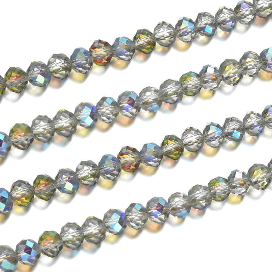 500pcs Czech Faceted Rondelle Crystal Glass Loose Beads 4mm Small Tiny Spacer Bulk Green Red Shimmer for DIY Craft Jewelry Making CCR437
