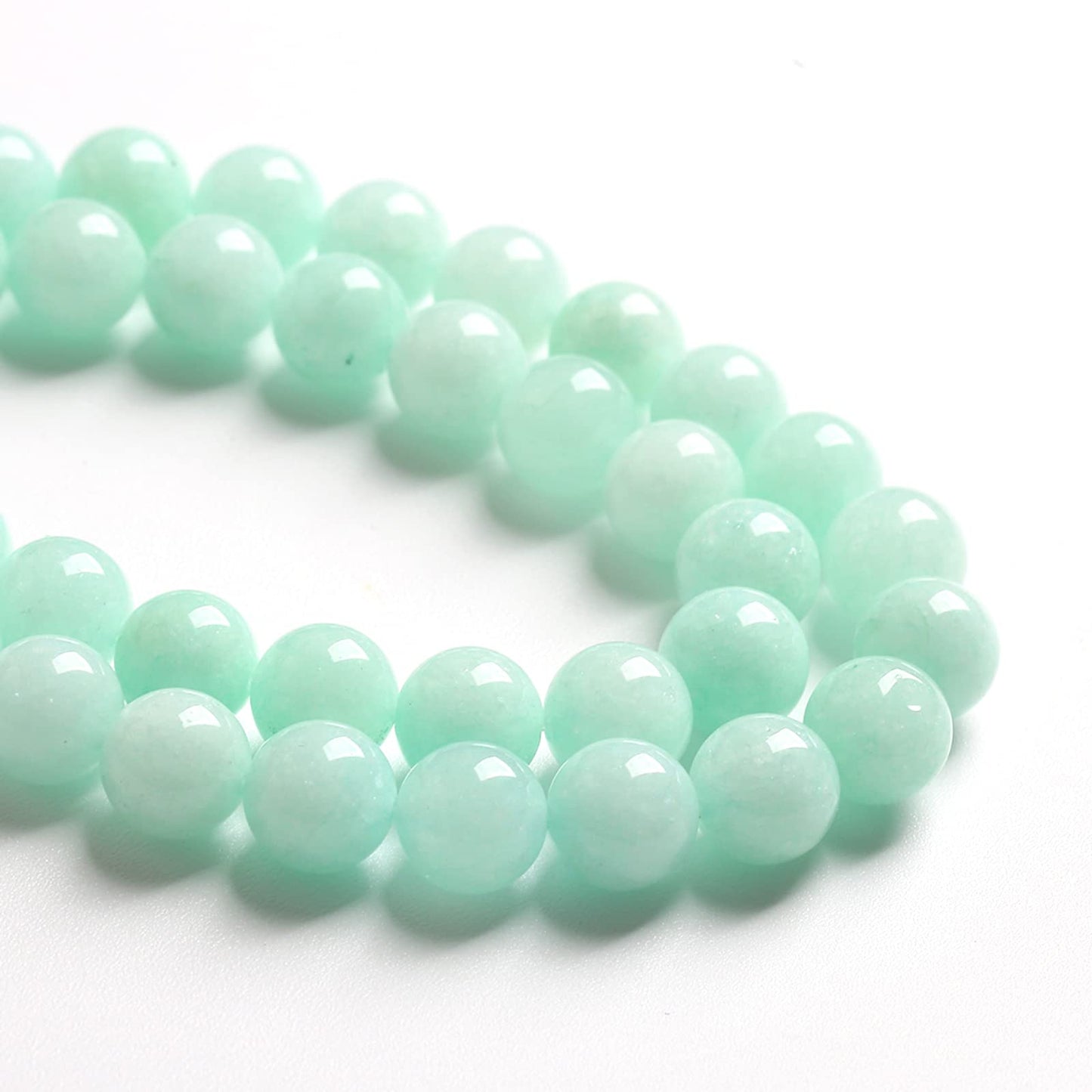 12MM 32PCS Natural Stone Amazonite Chalcedony Loose Beads for Jewelry Making DIY Bracelet Necklace 1 Strand