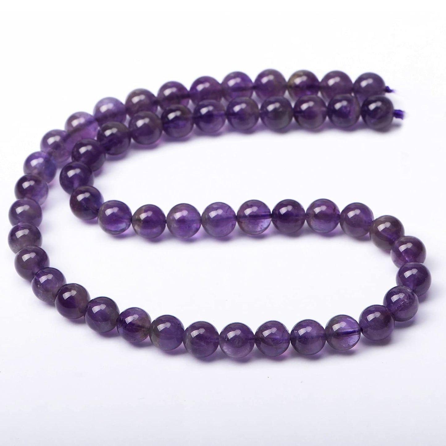 AD Beads Natural Gemstone Round Loose Beads 15" for Bracelet Necklace Earrings Jwelery Making Crafts DIY (8mm, Purple Amethyst)