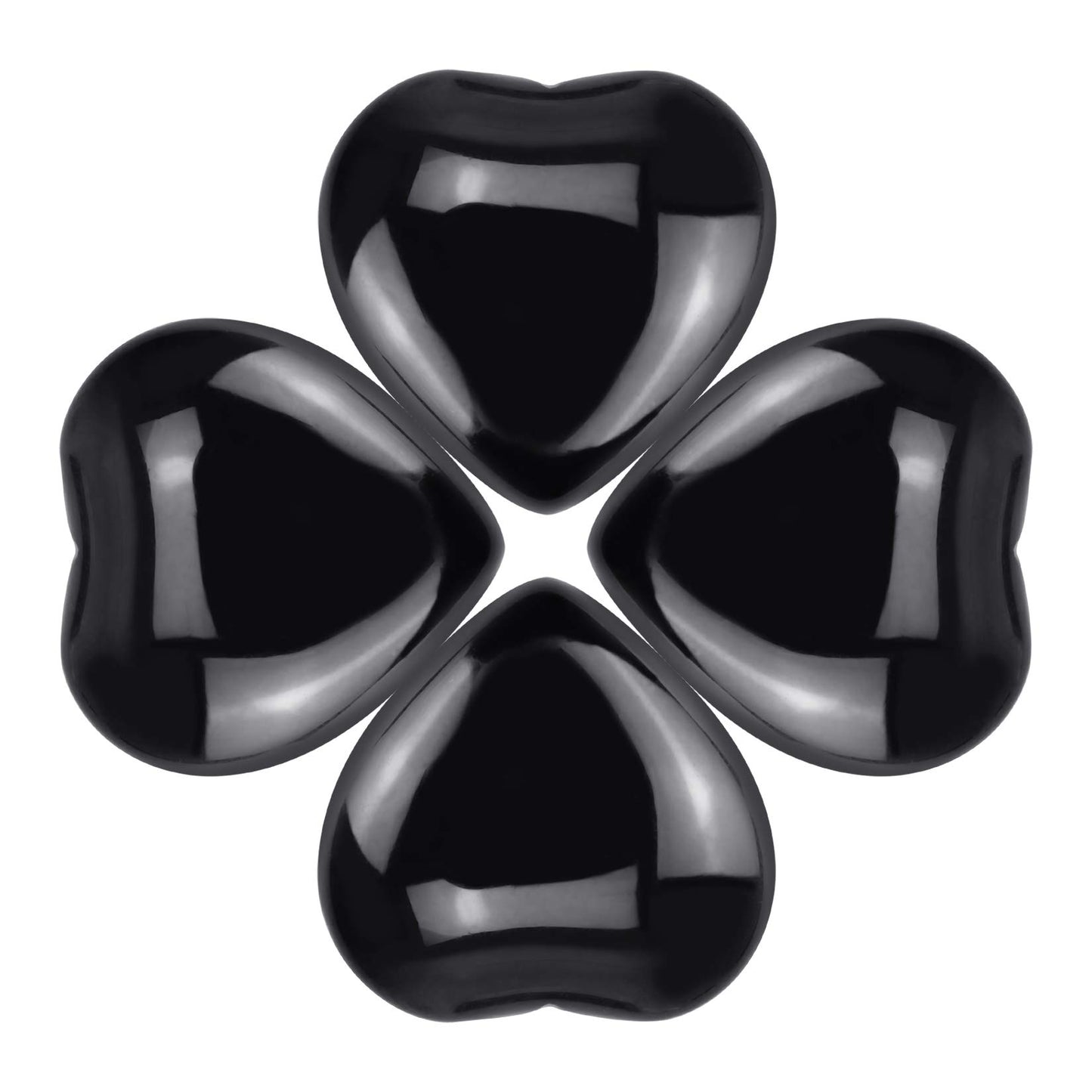 Marrywindix 15 Packs 0.8 Inch Healing Crystal Natural Black Obsidian Heart Love Carved Palm Worry Stone Chakra Reiki Balancing