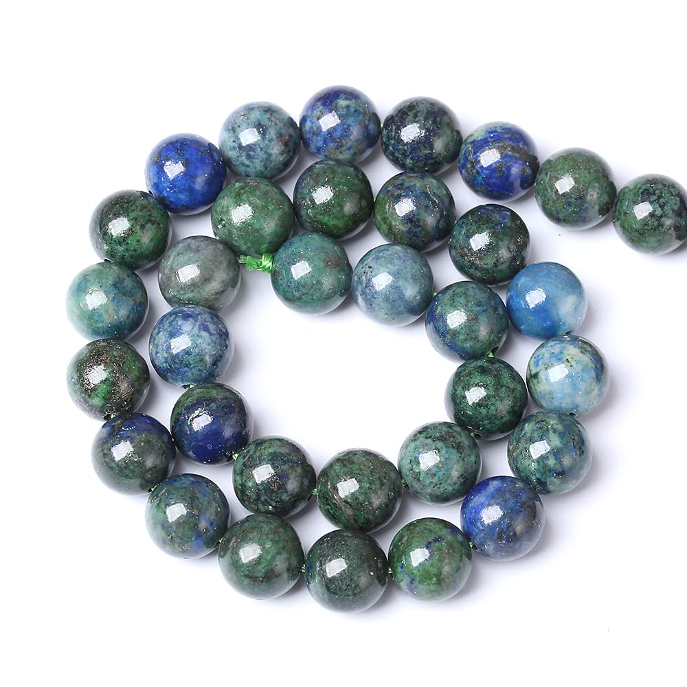 12MM 32PCS Natural Stone Lapis Chrysocolla Loose Beads for Jewelry Making DIY Bracelet