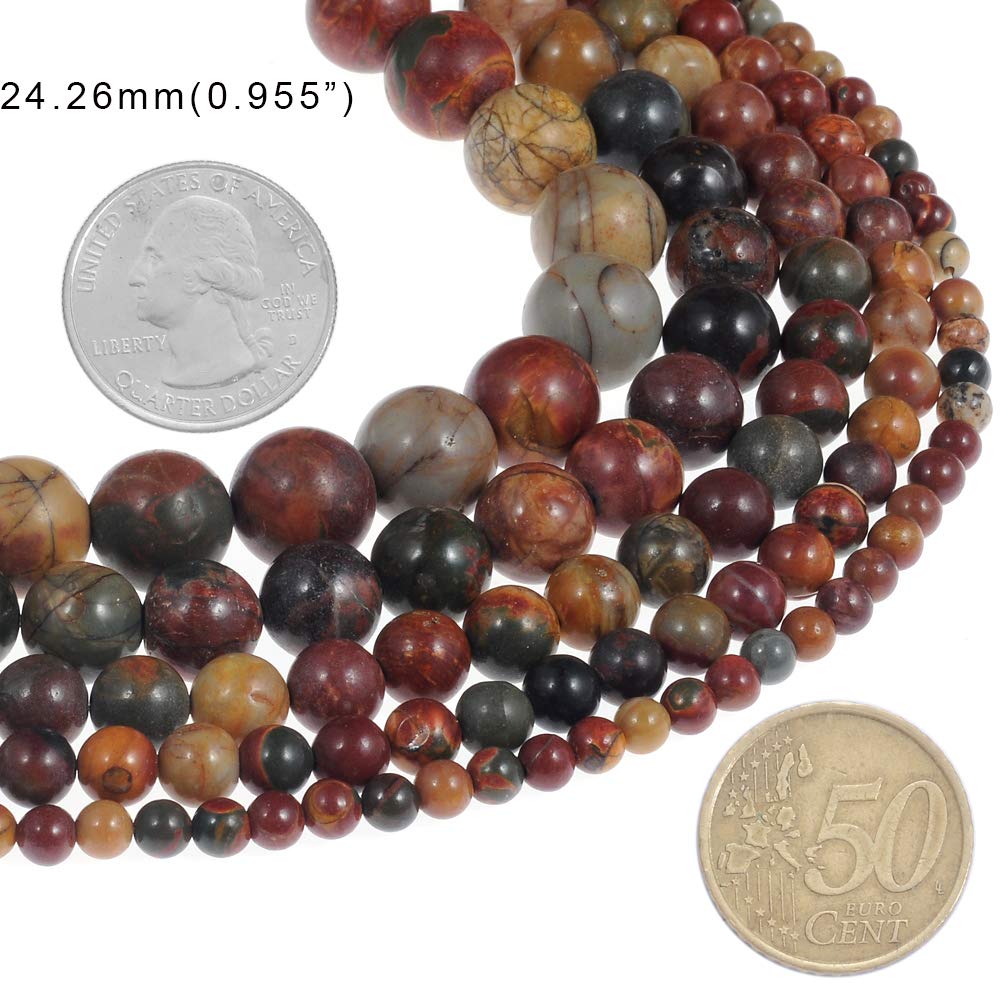 Natural Stone Beads 6mm Picasso Gemstone Round Loose Beads Crystal Energy Stone Healing Power for Jewelry Making DIY,1 Strand 15"