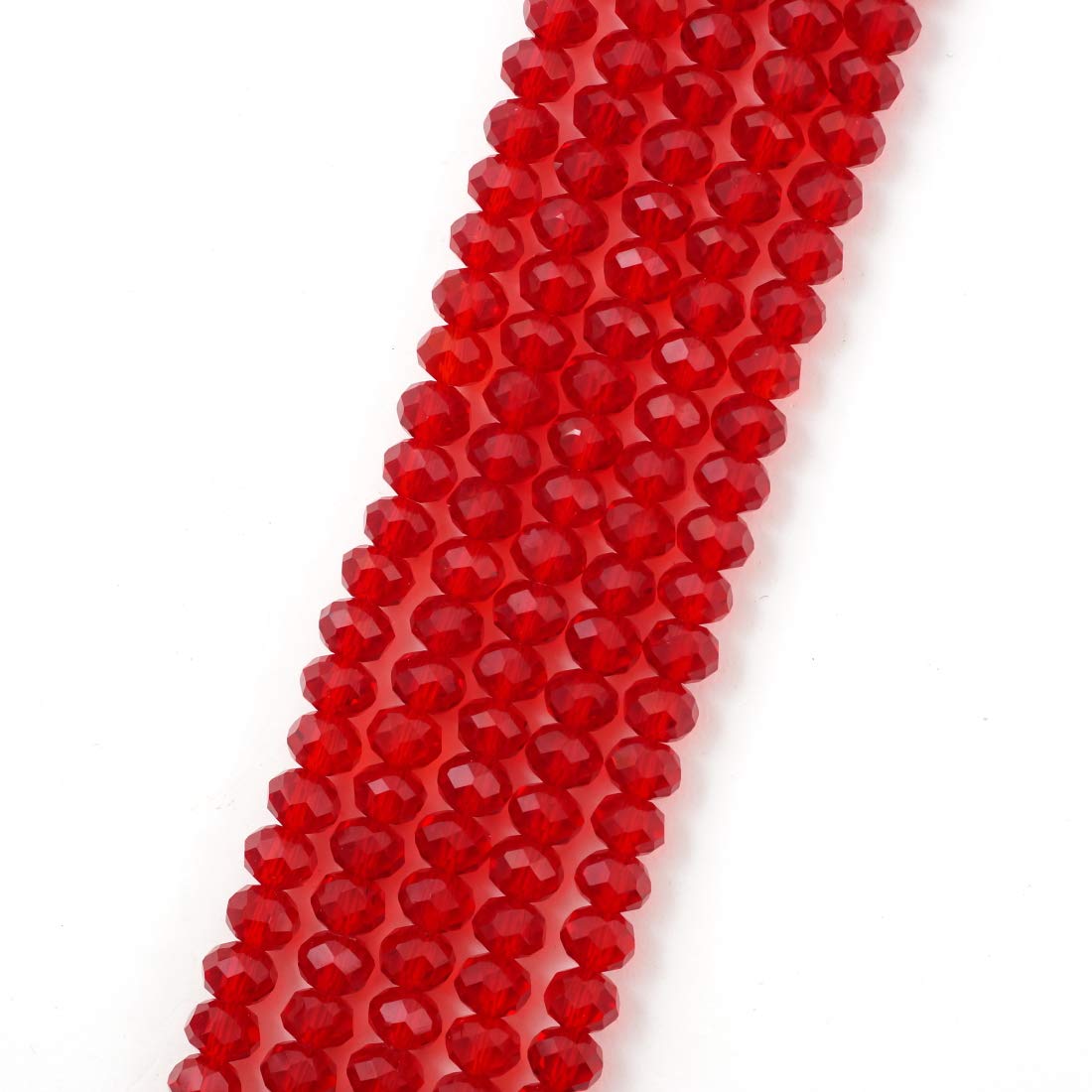 200pcs Czech Faceted Rondelle Crystal Glass Loose Beads 6mm Spacer Bulk Siam Red for DIY Craft Jewelry Making CCR605