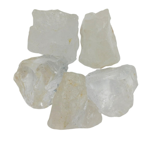 Karma Gems 5 Pcs Clear Quartz Natural Stones - Raw Tumbling Rocks for Kids Collections - Cool Agate Crystals - Perfect for Enthusiasts and Witchcraft Rituals - Chakra Energy Balancing, and Meditation