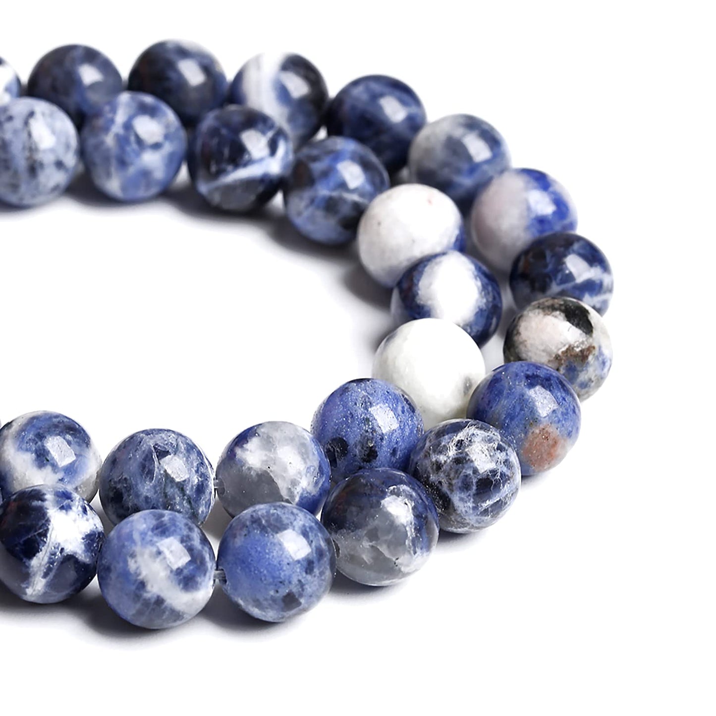 12MM 30PCS Natural Stone Blue Sodalite Round Loose Beads for Jewelry Making DIY Bracelet Necklace1 Strand