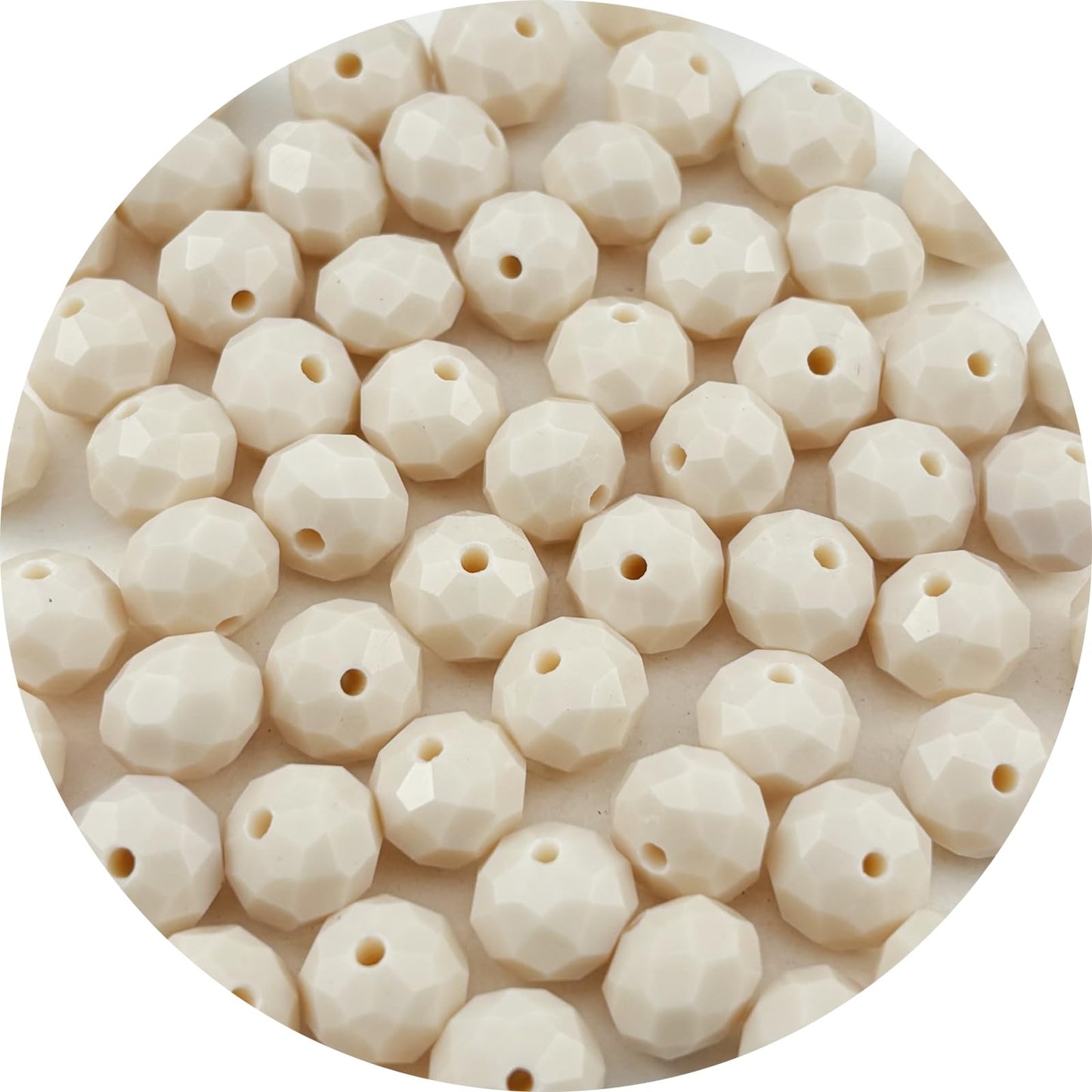 Pinhoollgo 100pcs 8mm Crystal Glass Beads Faceted Rondelle Glass Spacer Beads for Bracelets Necklace Pendants Earrings Key Chains Jewelry Making(Light Beige Porcelain)