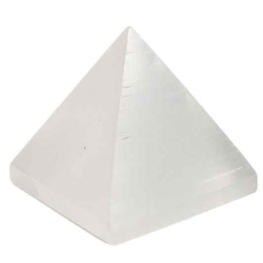 Amazing Gemstone Selenite Pyramid Crystal Healing Stones - 2" Great Pyramid Figurine of Natural Stone Pyramid for Meditation, Reiki, Chakra Balancing and Crystal Pyramids Grid