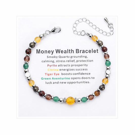 MTJAHPS Protection Bracelet, empath protection, black obsidian Crystals and Healing Stones Bracelet for Women ，Luck ，Anxiety and Stress Clam Bracelet