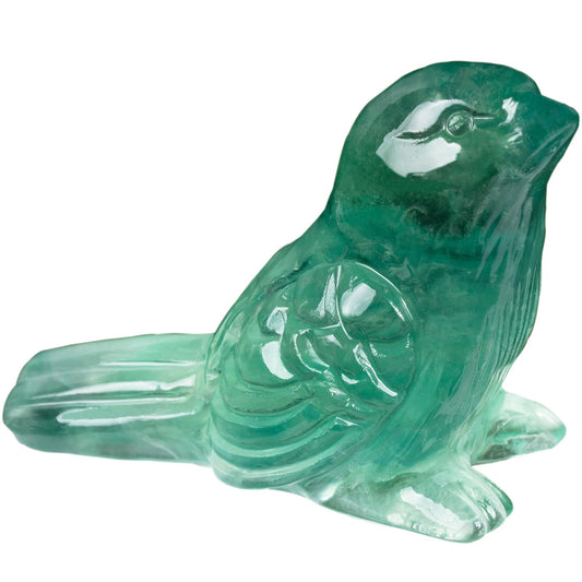 Ytbeoxk Fluorite Crystal Bird Carving Hand Carved Gemstone Bird Figurine 2.4 Inch Polished Animal Sculpture Healing Stone Home Office Desk Decoration Gift Collection