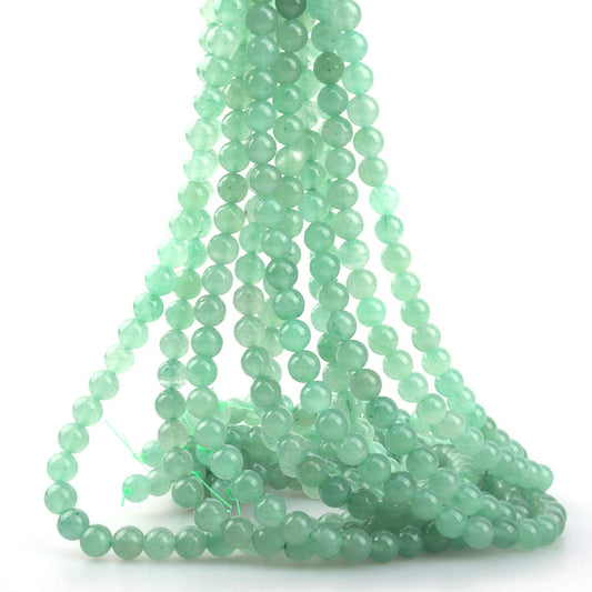 ICAI Beads 10mm Natural Green Aventurine Stone Round Loose Stone Beads for Jewelry Making DIY Crafts Design 1 Strand 15" APPR.34-36pcs