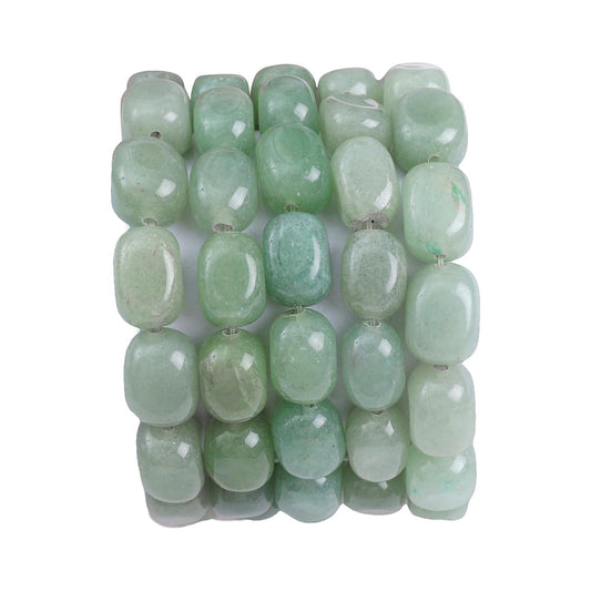 BEADIA Natural Light Green Aventurine Cuboid Stone Loose Semi Gemstone Beads for Jewelry Making 8mmx12mm 38cm/Strand