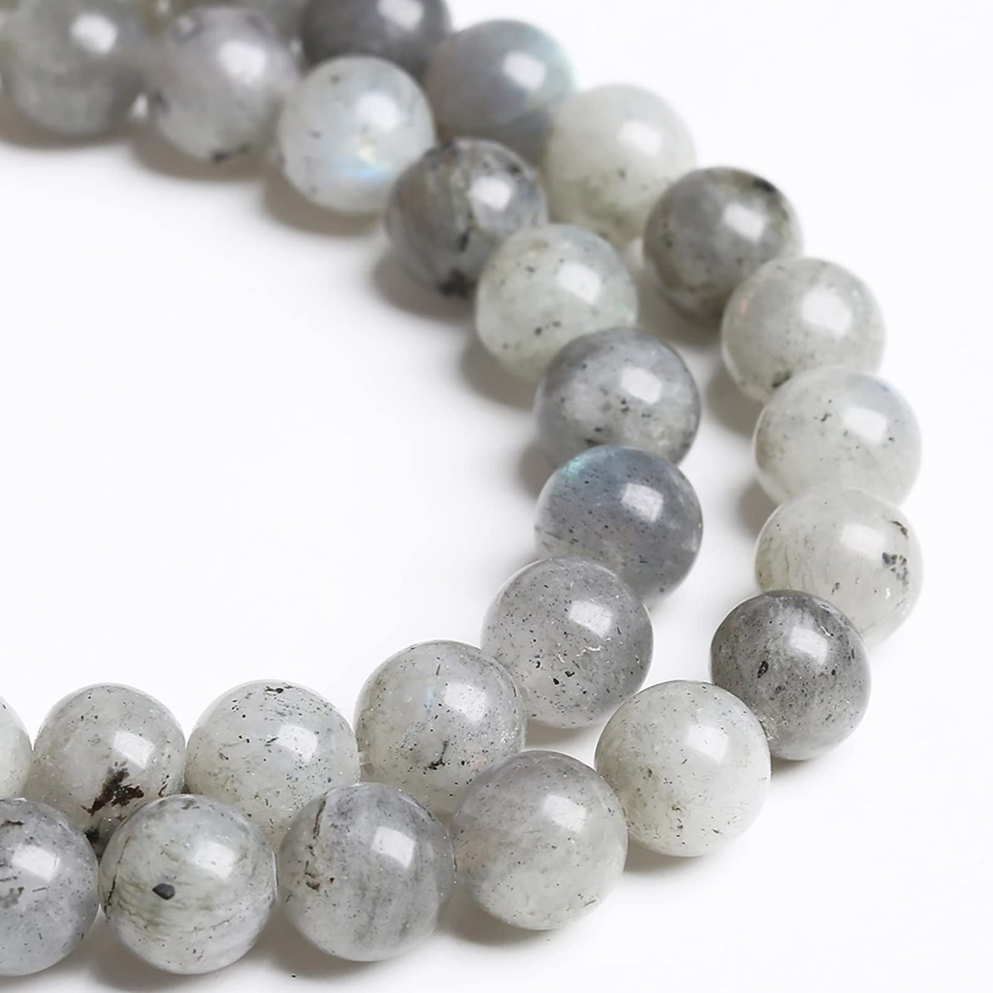 12MM 30PCS Natural Stone Gray Labradorite Larvikite Crystal Beads for Jewelry Making DIY Bracelet