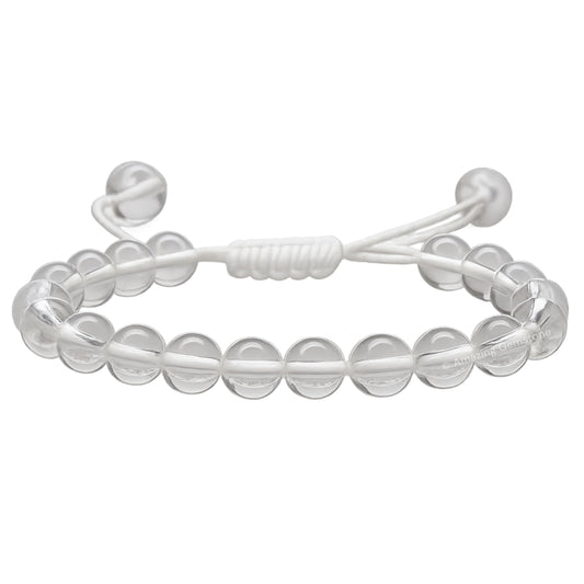 Amazing Gemstone Clear Quartz Bracelet, Gifts For Men & Women - Protection Healing Crystal Bracelet - 8mm Gemstone Beaded Adjustable Bracelet, Pulseras Para Hombres Mujer Stocking Stuffers