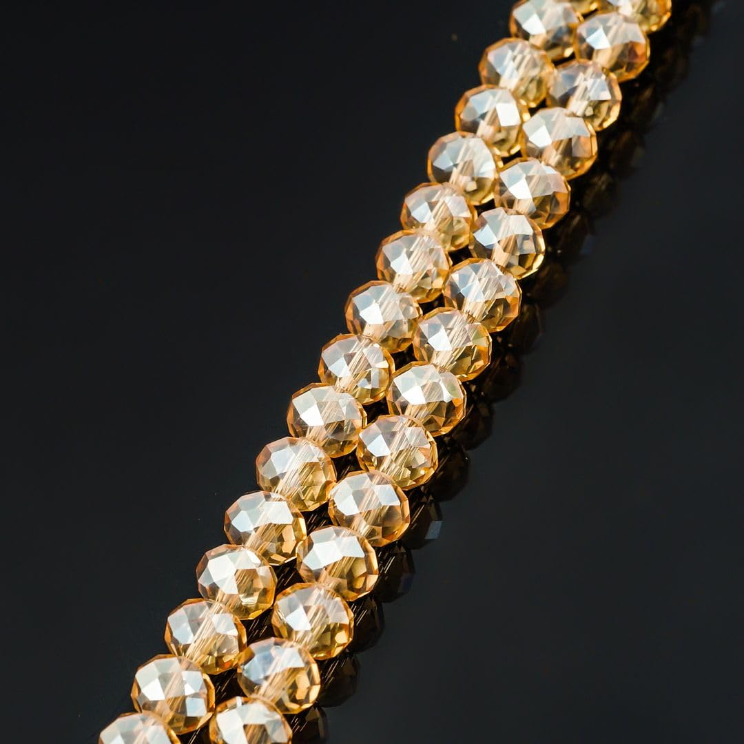 1000pcs Czech Faceted Rondelle Crystal Glass Loose Beads 6mm Spacer Bulk Golden Shadow for DIY Craft Jewelry Making CCR628