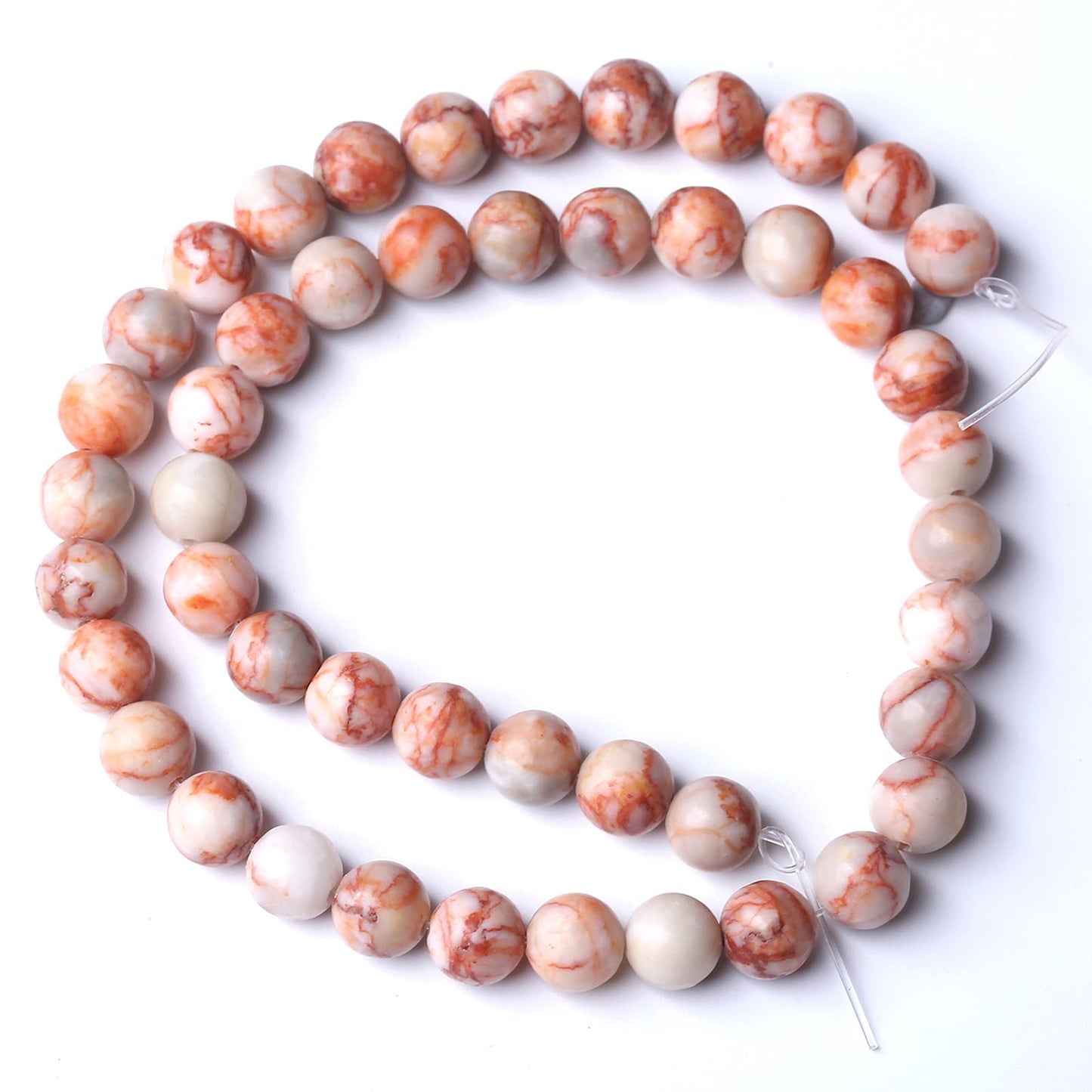 12MM 32PCS Natural Stone Red Network Jasper Loose Beads for Jewelry Making DIY Bracelet