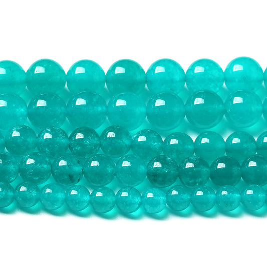 6MM 60PCS Natural Blue Amazonite Chalcedony Stone Crystal Loose Beads for Jewelry Making DIY Bracelet Necklace