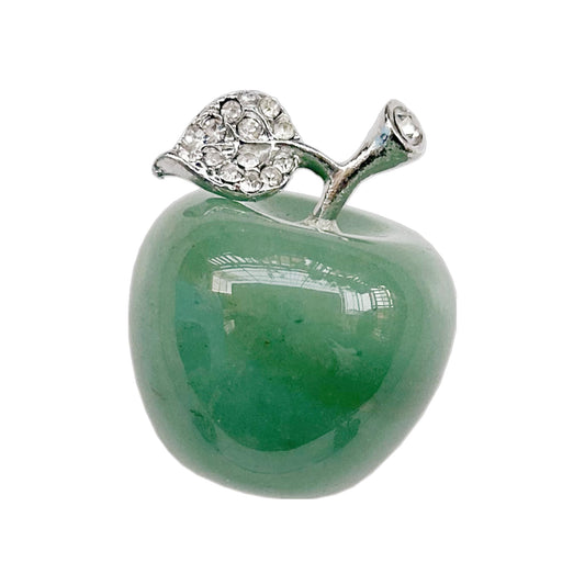 Sunshcat Natural Green Aventurine 1.18 Inchs Apple Crystal and Healing Stone Statues,Room Decoration Christmas Decorations Thanksgiving Gifts Office Gifts Collectibles