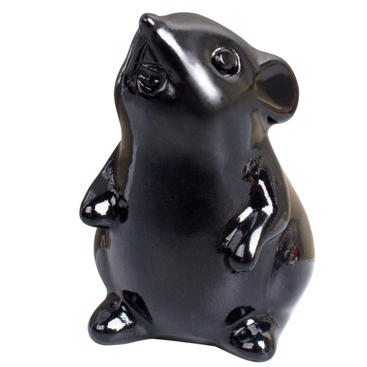 Ytbeoxk Handmade Obsidian Crystal Mouse Figurine Natural Quartz Mouse Sculpture Wealth Attracting Feng Shui Decor Mini Desk Ornament Meditation Crystal Animal.