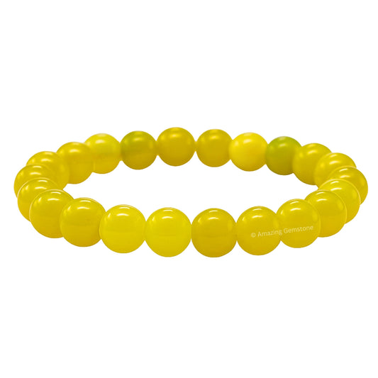 Amazing Gemstone Crystal Bracelet for Women Men's Gifts - Protection Healing Crystal Bracelet - 8mm Gemstone Beaded Stretchable Bracelet Pulseras Para Hombres Mujer Stocking Stuffers Mothers Day Gift (Lemon Jade)