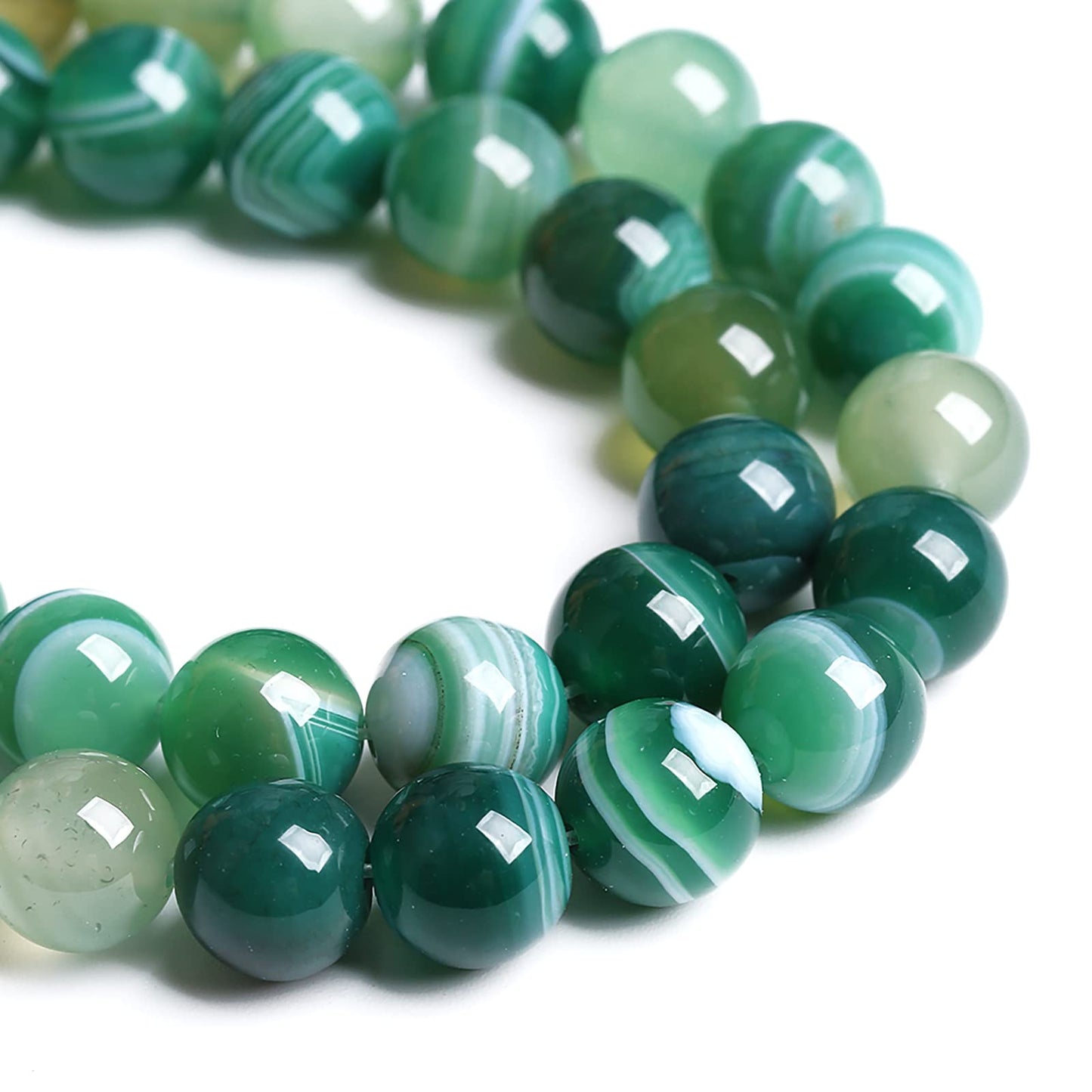 6MM 60PCS Natural Stone Green Agate Onyx Loose Beads for Jewelry Making DIY Bracelet Necklace