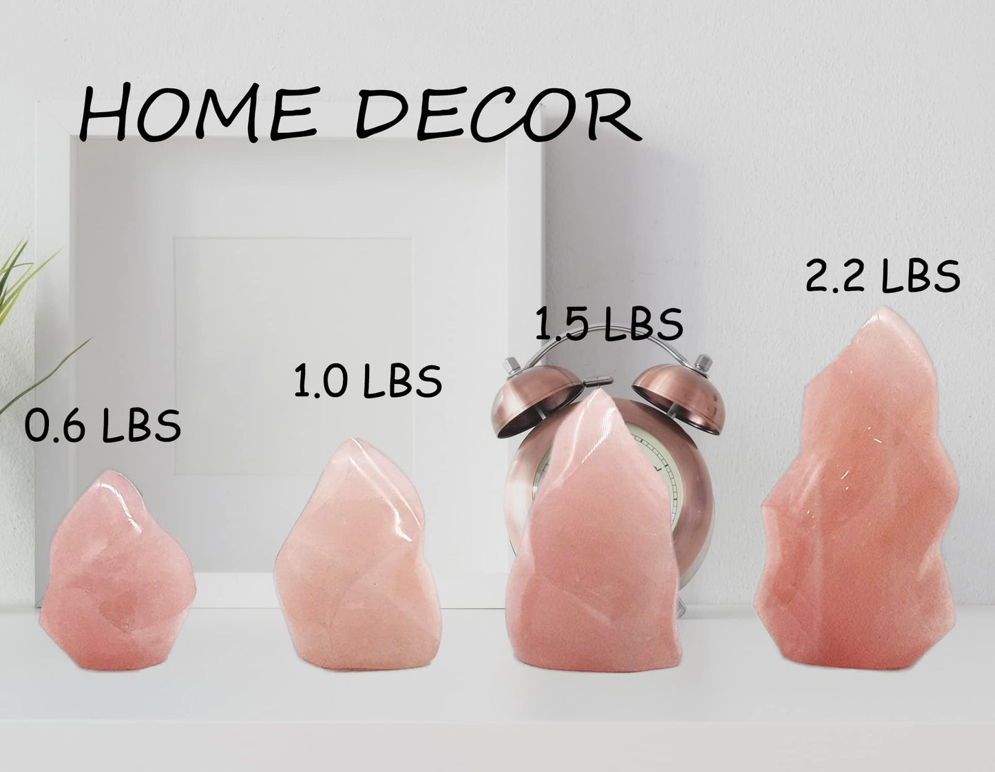 AMOYSTONE Rose Quartz Standing Crystals Big Home Decor Real Rose Quartz Stone Large Flame Tower Energy Meditation Healing Stone 1.0-1.5LB