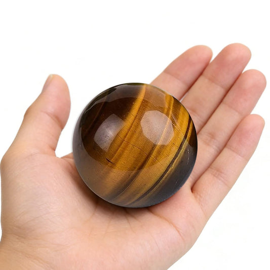 AierCrystal Natural Stone Crystal Sphere Feng Shui Home Decoration Ball Positive Energy Scrying Orb for Meditation Tool for Spiritual Space Purification Globe Diameter 5-6cm Tiger's Eye Sphere