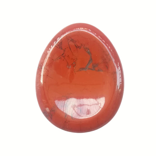 Bacatgem Natural Red Jasper Water Drop Chakra Thumb Worry Stone,Stress Relax Healing Reiki Crystal Pocket Palm Stones
