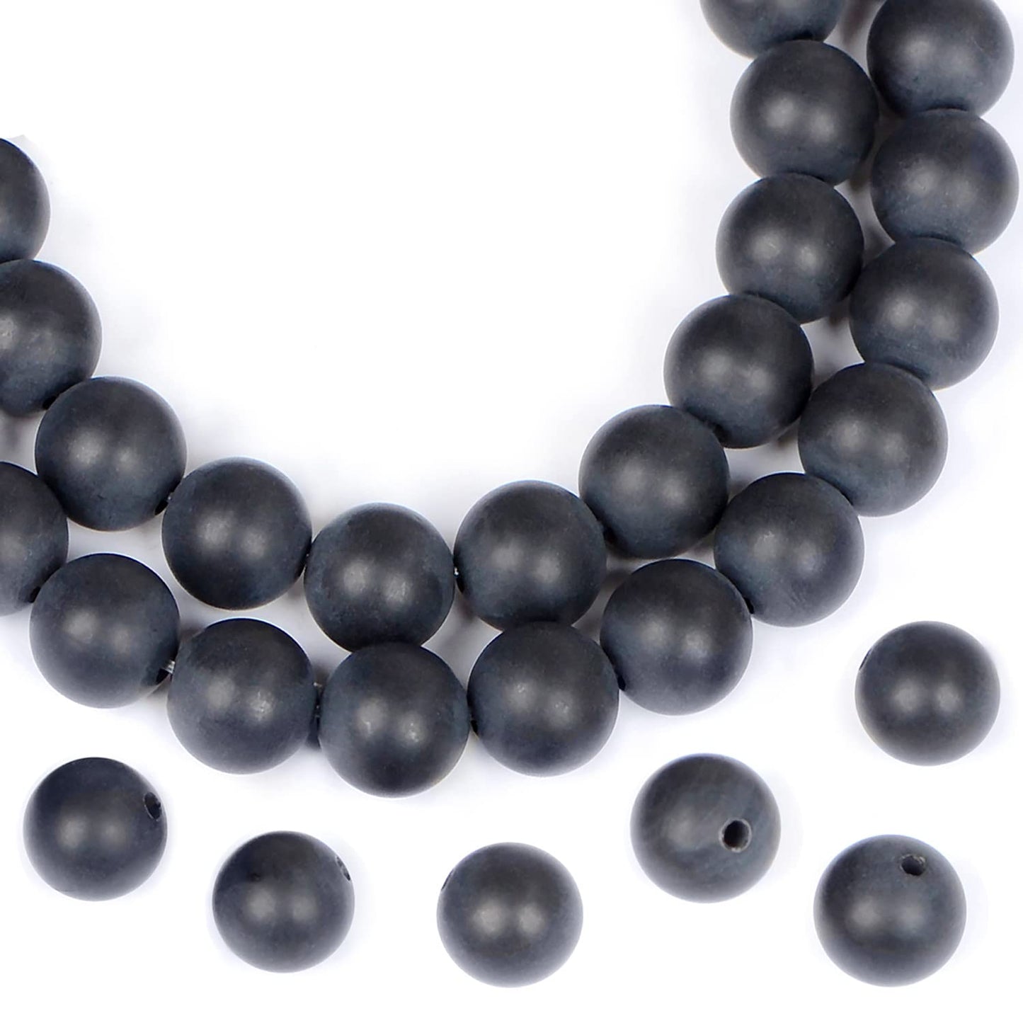 AD Beads Natural Gemstone Round Loose Beads 15" for Bracelet Necklace Earrings Jwelery Making Crafts DIY (4mm, Matte Black Onyx)