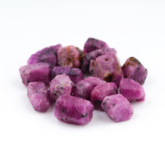 GEMKORA 50 carats. Natural Ruby Stone, Birthstone, Raw Crystals, Jewelry Making Rough Supply, Wholesale Bulk Gemstones (4 to 5pcs.) (10-15mm Size.)