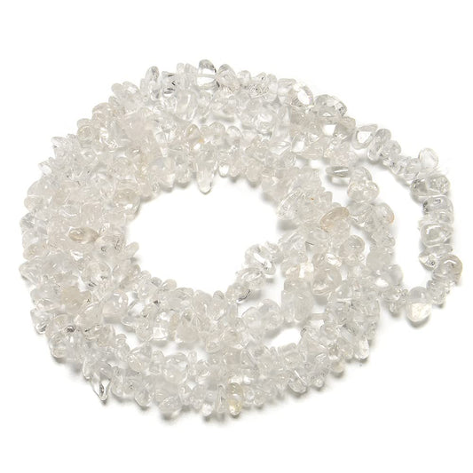 PLTbeads Gemstone Chips Natural Clear Crystal Quartz 3-5mm Healing Crystals Waist Bracelets Necklace Kit Irregular Stone DIY Crafts Design Jewelry Making Approxi 32 inch