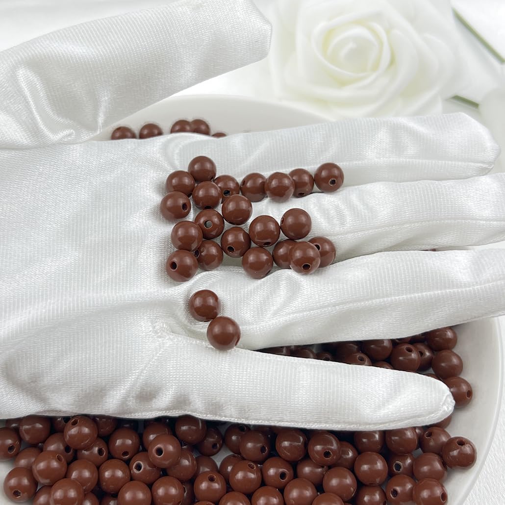 Mulutoo 1000pcs 6MM Acrylic Round Beads - Brown