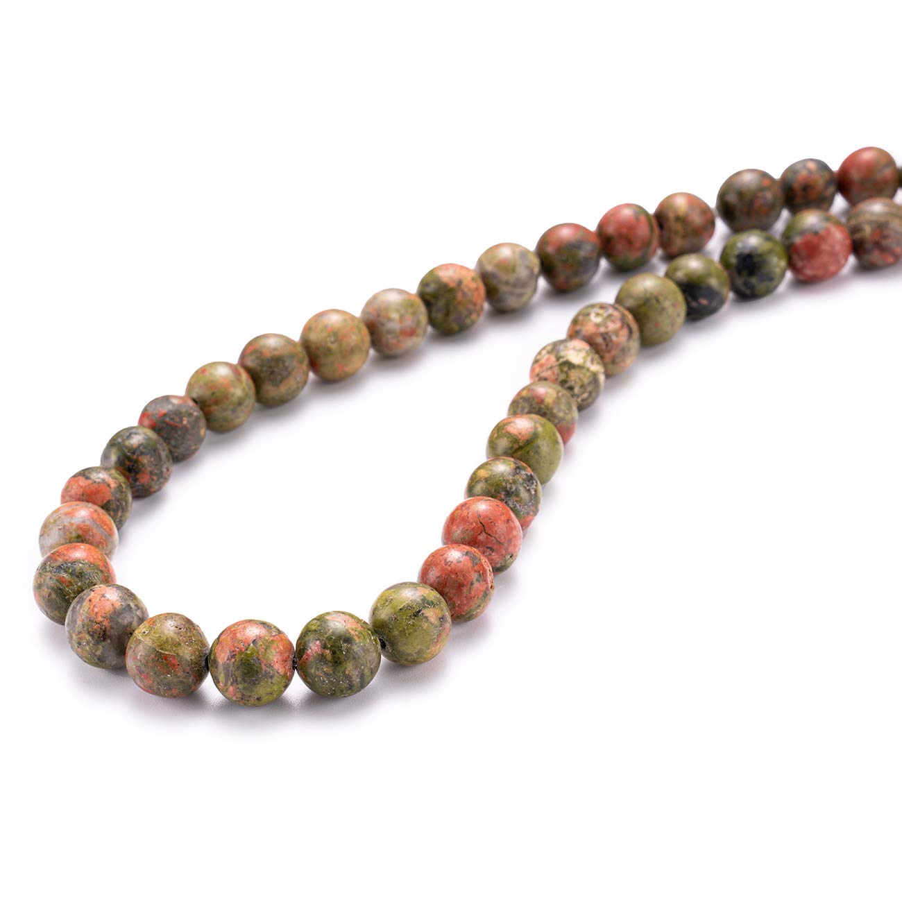 BEADIA Natural Unakite Stone Round Loose Semi Gemstone Beads for Jewelry Making 6MM 61PCS
