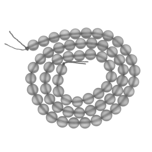 uxcell Matte Crystal Glass Beads 6mm Synthetic Frosted Shining Semi-Precious Round Loose Beads Synthetic Moonstone for Jewelry Making DIY Bracelet, Gray Silver