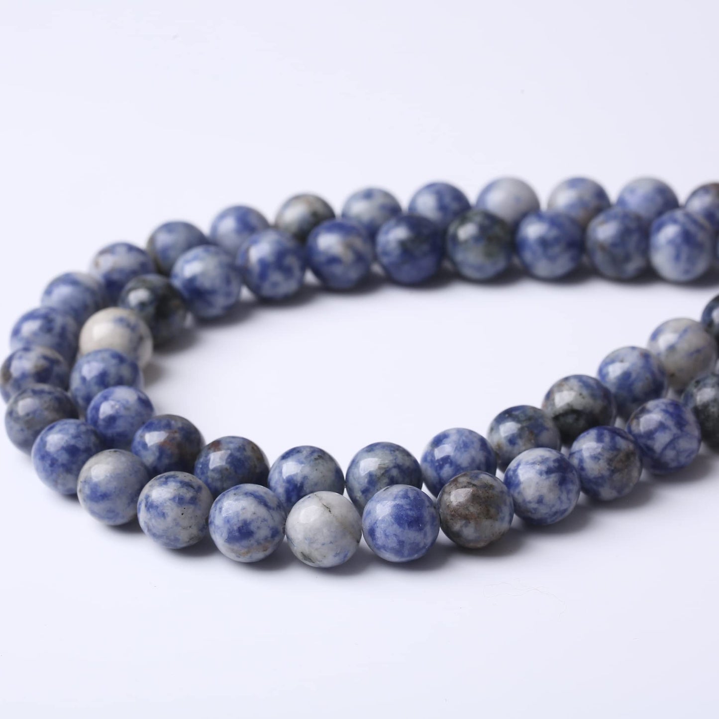8MM Blue Sodalite Jaspers Stone Round Loose Beads Natural Gem Beads Crystal Energy Stone Beads for Jewelry Making DIY Bracelet Necklace