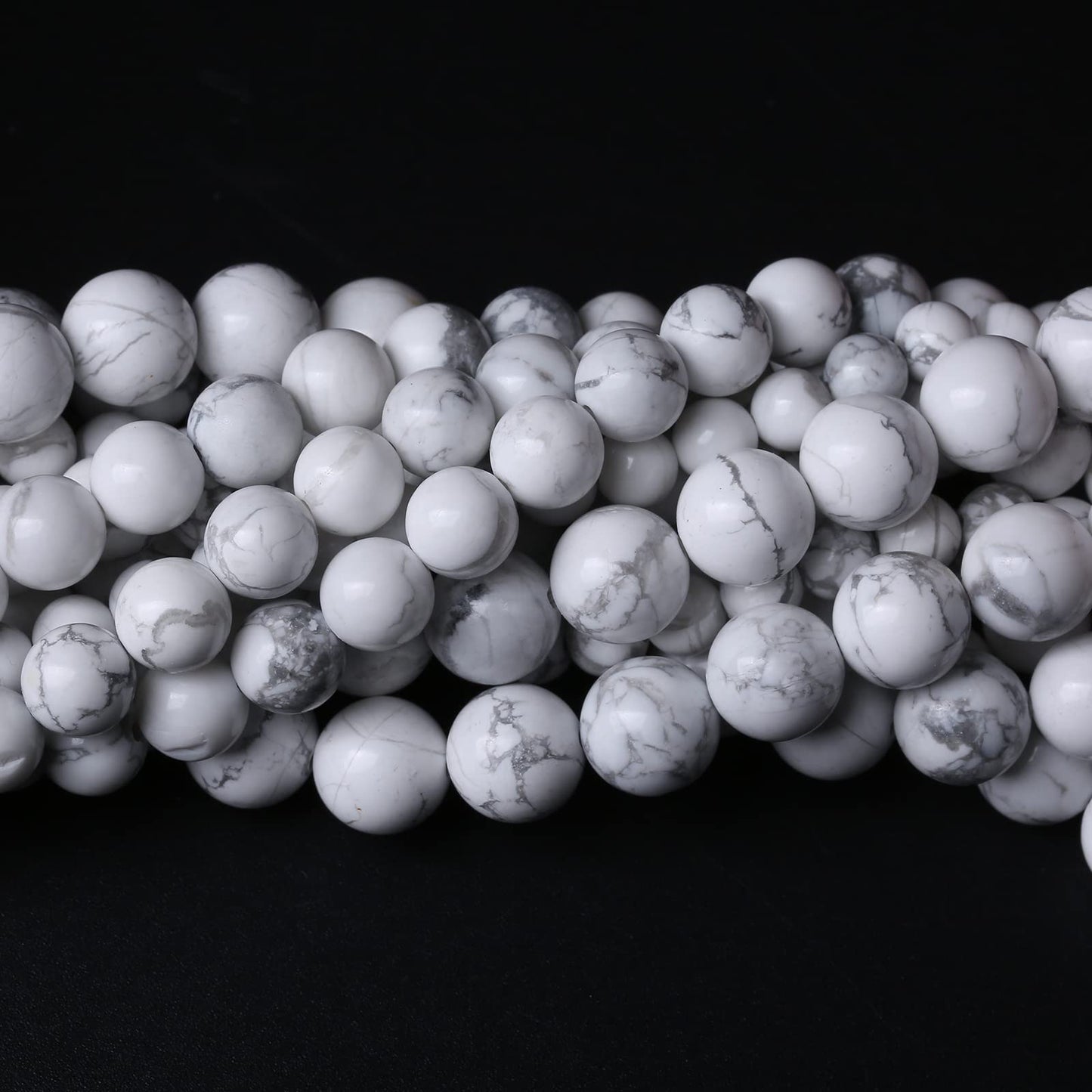 12MM 30PCS Natural Stone White Howlite Turquoise Crystal Beads for Jewelry Making DIY Bracelet