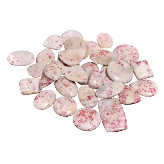 GEMKORA 5pcs Natural Cinnabar Gemstone Wholesale Cabochons Lot, Jewelry Making Loose Gemstone, Polished Home Decor Specimen, DIY, Wire Wrapping, Reiki, Healing Crystals, Bulk Gemstone Deal