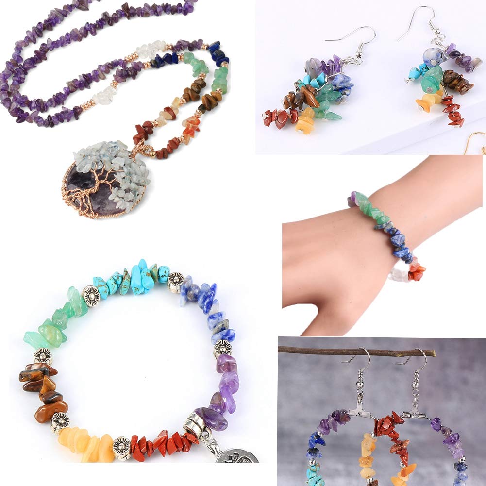 Natural Chip Stone Beads Snowflake 5-8mm About 400 Pieces Irregular Gemstones Healing Crystal Loose Rocks Bead Hole Drilled DIY for Bracelet Jewelry Making Crafting (5-8mm, Snowflake Obsidian Jasper)
