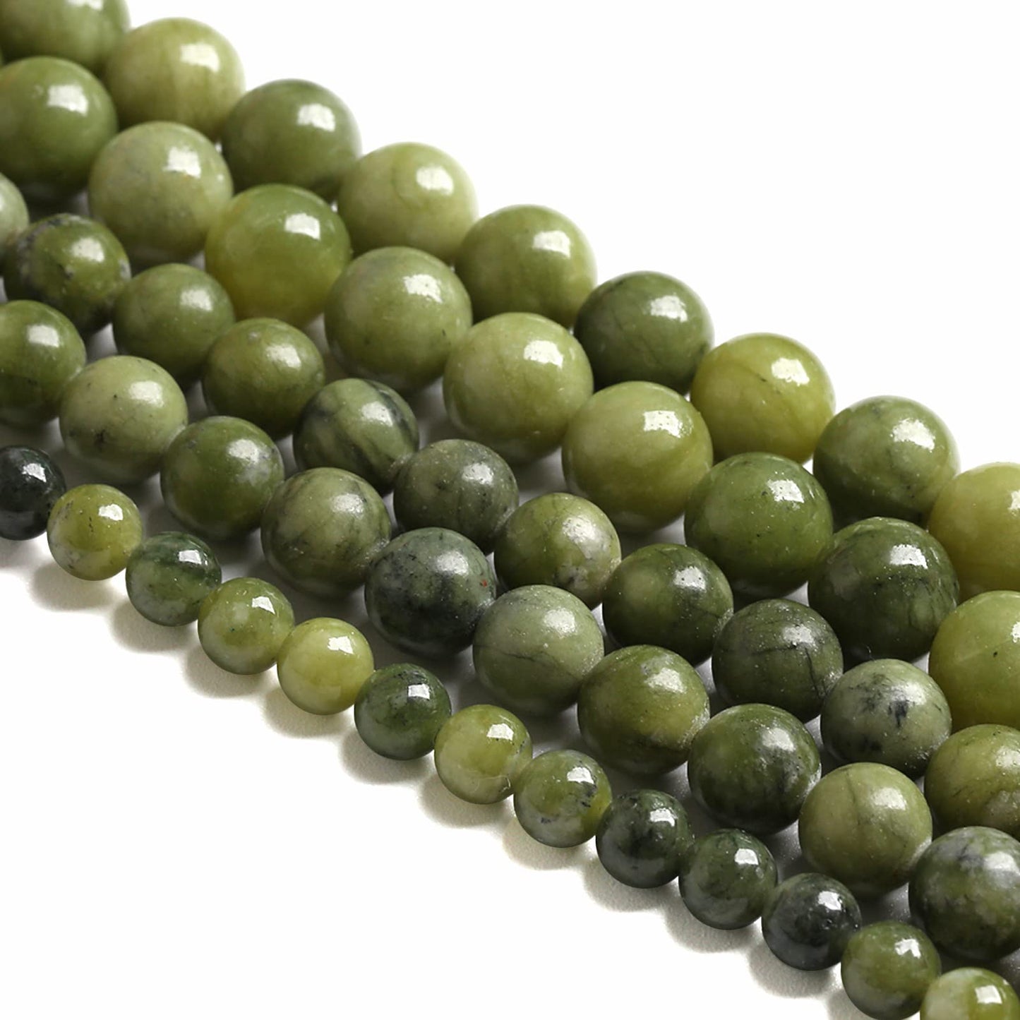 12MM 30PCS Natural Stone Chinese Green Jade Loose Beads for Jewelry Making DIY Bracelet Necklace