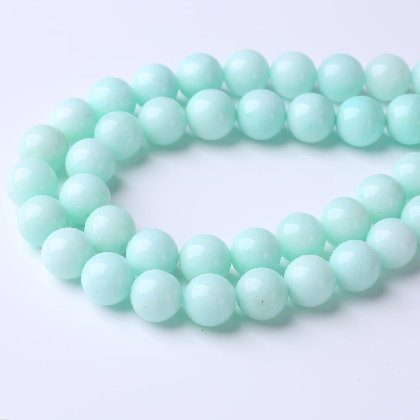 10MM Apple Green Round Loose Beads Natural Gem Beads Crystal Energy Stone Beads for Jewelry Making DIY Bracelet Necklaces