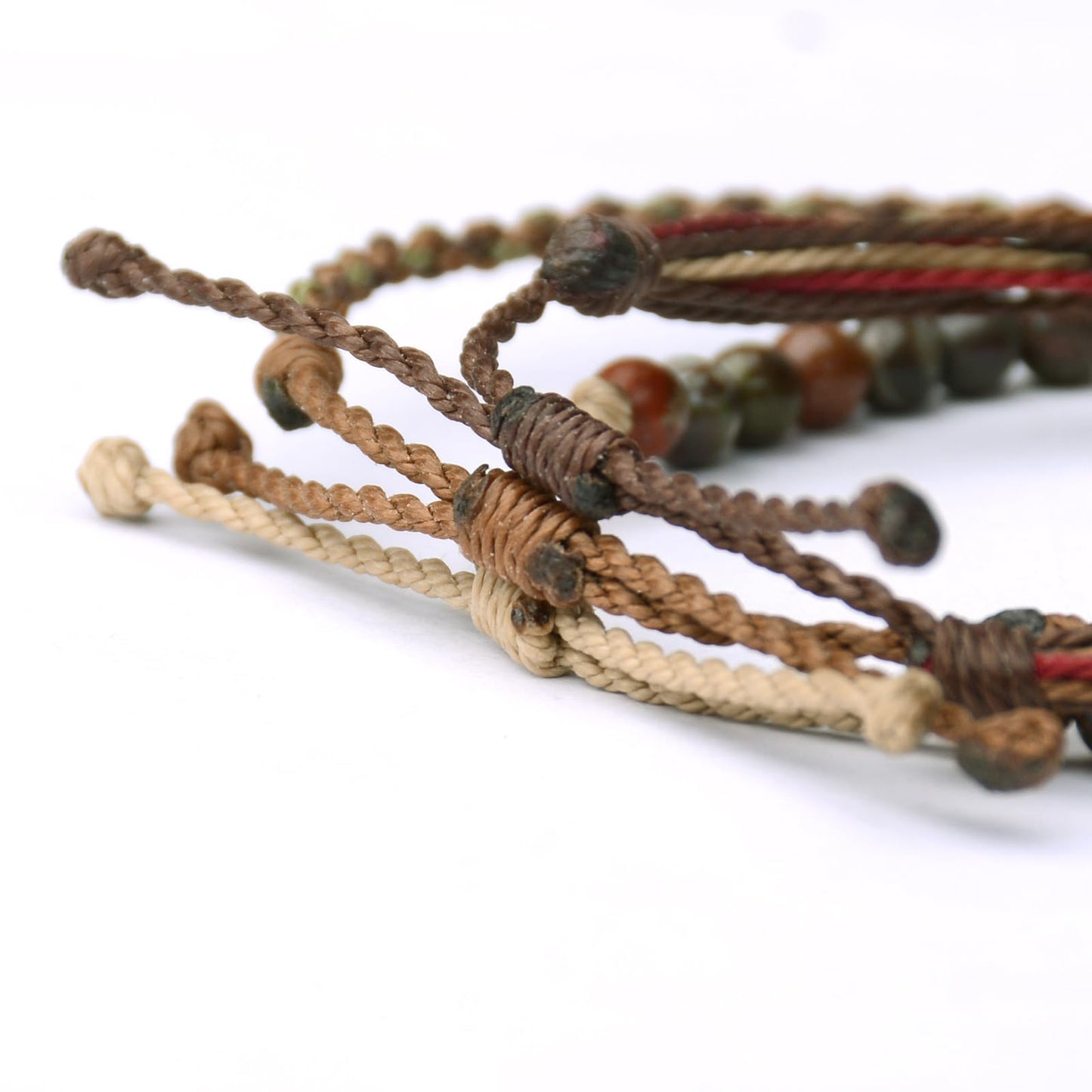 Handmade Natural Stone Beaded Healing Bracelet Gift for Men Adjustable Rope String Bracelet (Flower-Agate, Adjustable)