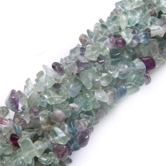 HAAMIIQII 5-8mm Natural Fluorite Chips Beads Irregular Chip Stones Loose Gemstone Beads Energy Healing Beads for Jewelry Making Strand 30 Inch