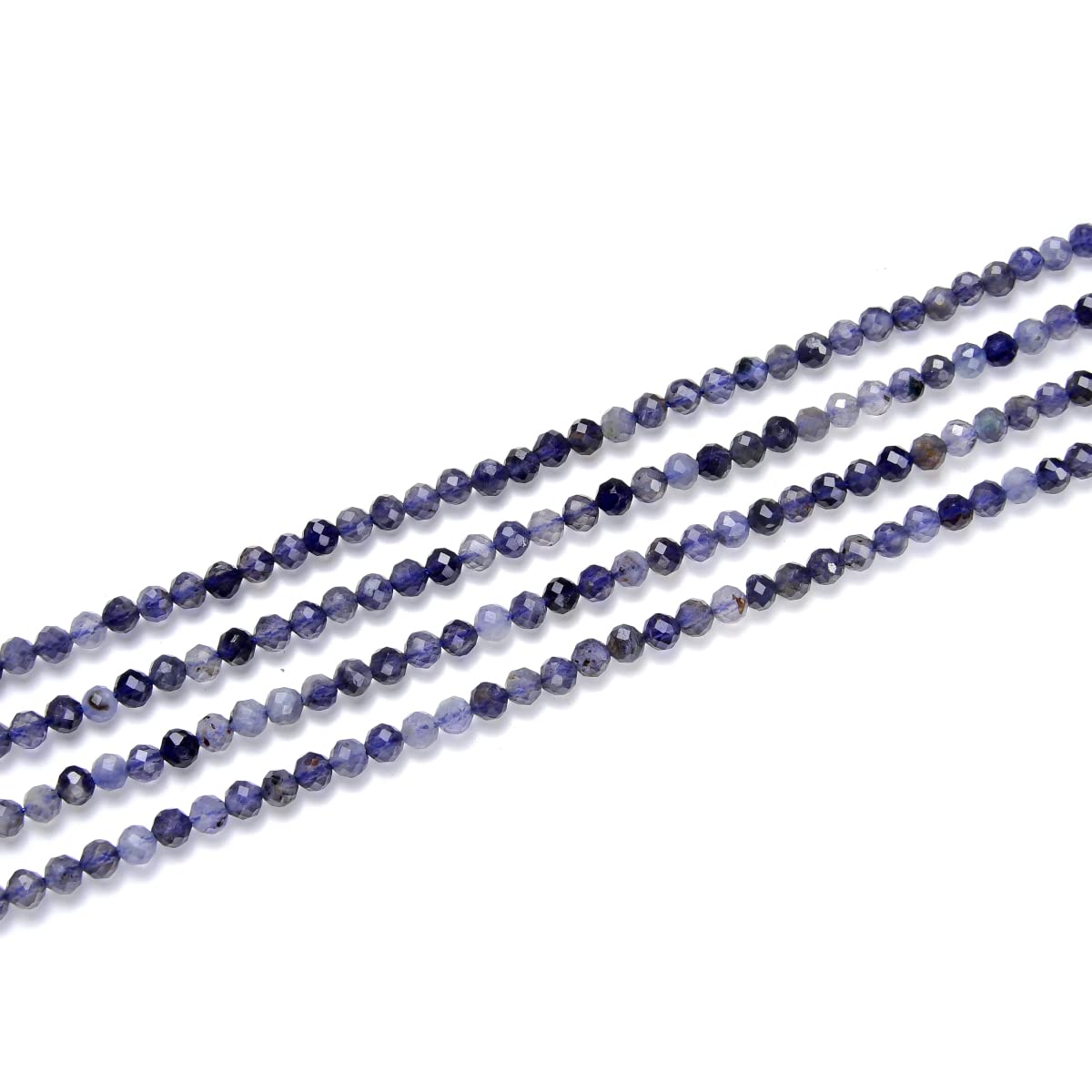 Adabele 30 Inch Natural Iolite Dichroite Healing Gemstone 3mm (0.12 Inch) Tiny Small Faceted Round Loose Beads Stone Spacer (220-240pcs Total) for Craft Jewelry Making GK3-20