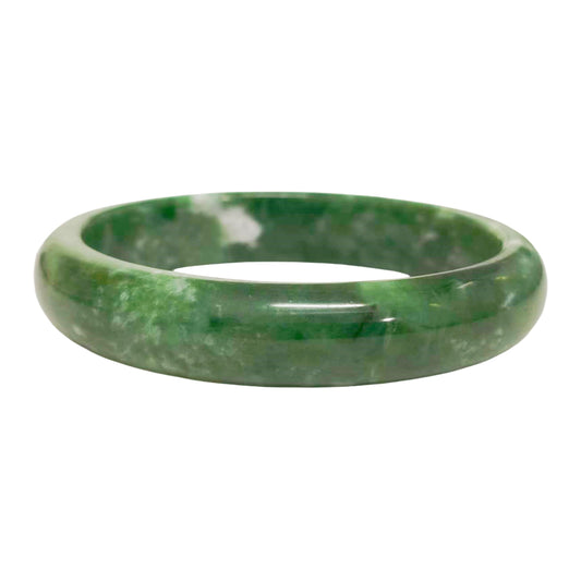 BlingNook Jade Bracelet For Women, Natural Gradient Green Stone Bangle Bracelets With Box Fortune Healing Protection Good Luck Jewelry Gift (Dark Green, 62mm/2.44in)